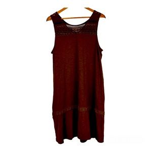 J.Jill Crochet details pima Cotton brown dress Size L